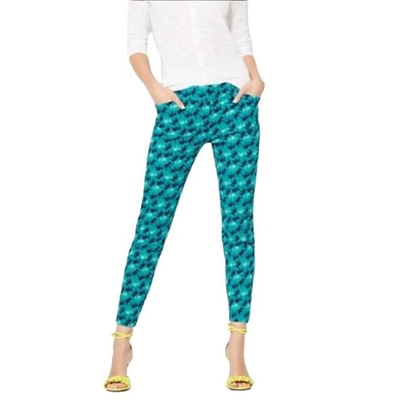 New York & Company Blue Patterned Ankle Pants - Picture 4 of 9